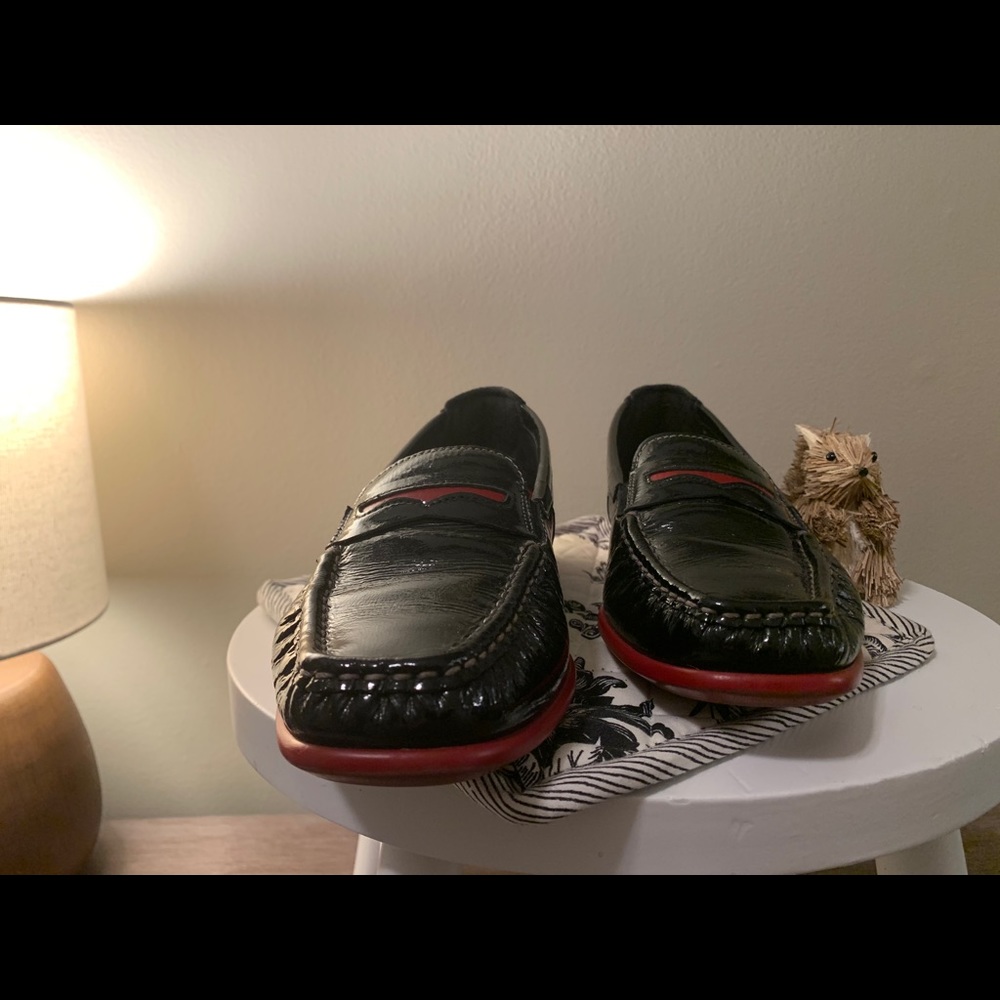 SAS Metro Black and Red Women's Loafers